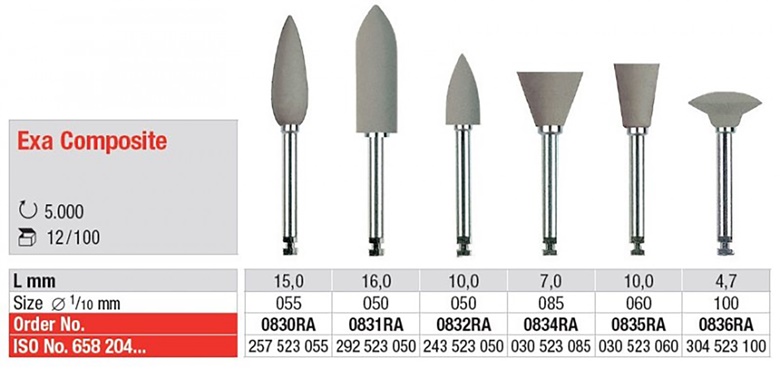 Gumice Exa za kompozit sive 12kom
