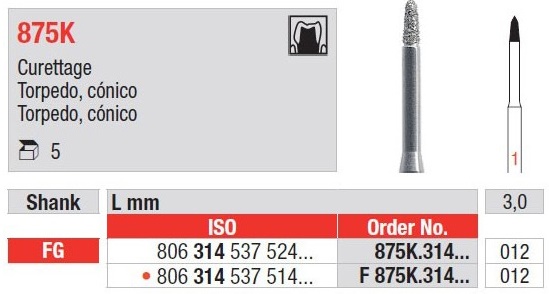 Svrdlo dijamantno F875K.012.314