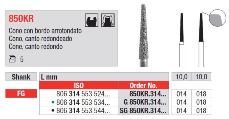 Svrdlo dijamantno G850KR.014.314 5kom