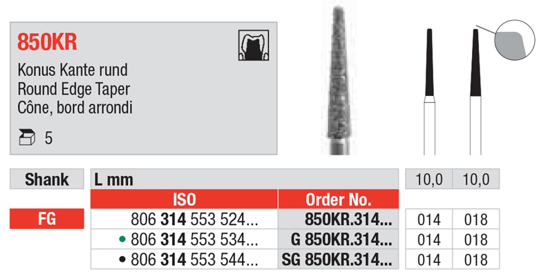 Svrdlo dijamantno SG850KR.314.018 5kom