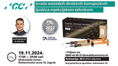 ZAGREB, Izrada estetskih direktnih kompozitnih ljuskica injekcijskom tehnikom 19.11.2024.